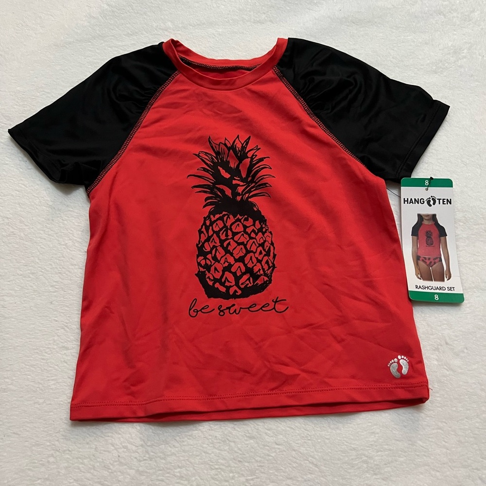 Red & Black Swimming Shirt (Size 8)